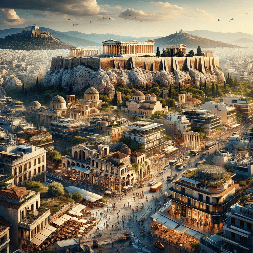 Panoramic view of Athens, Greece
