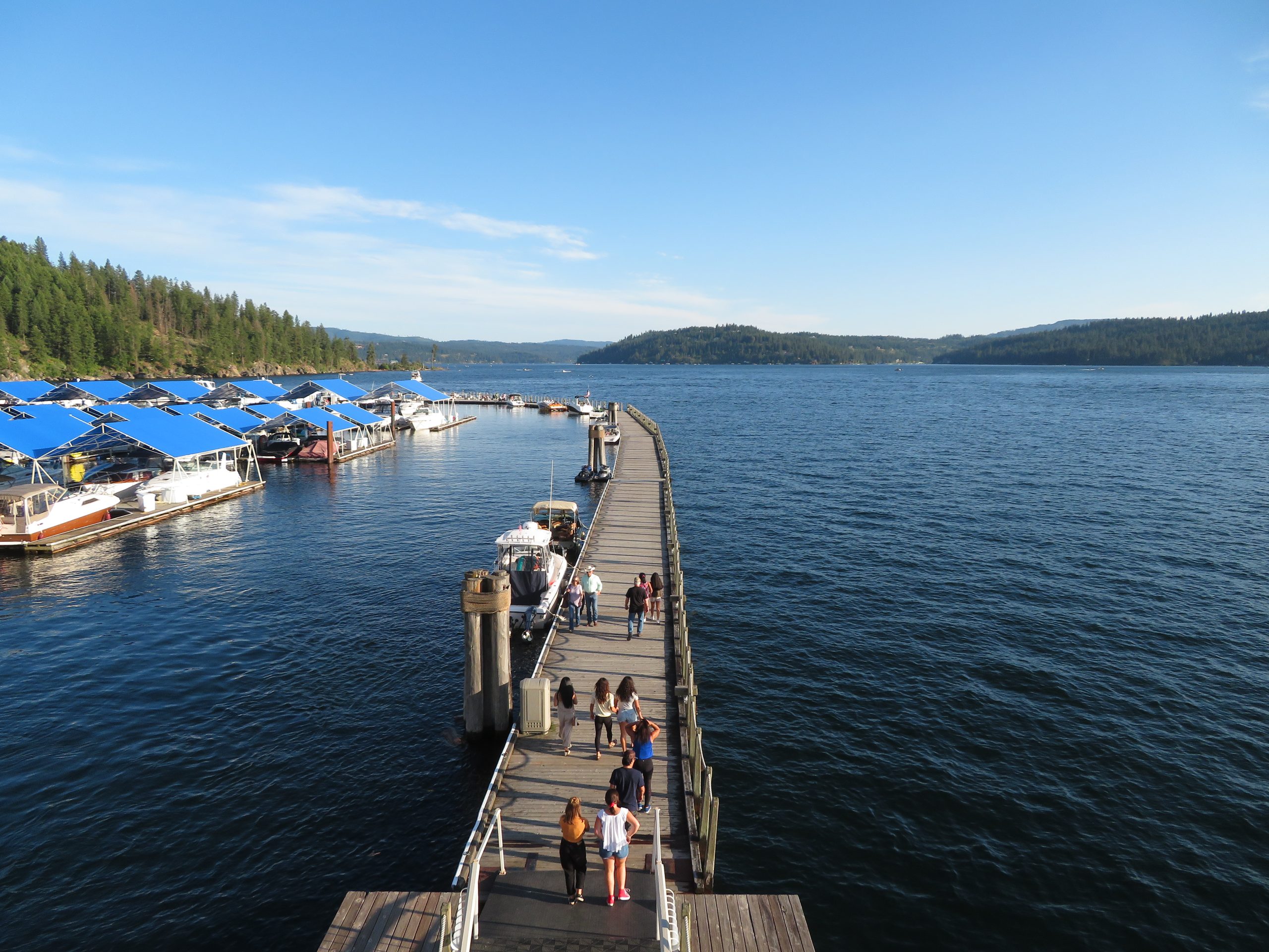 Floating boardwalk and marina on Lake Coeur d’Alene