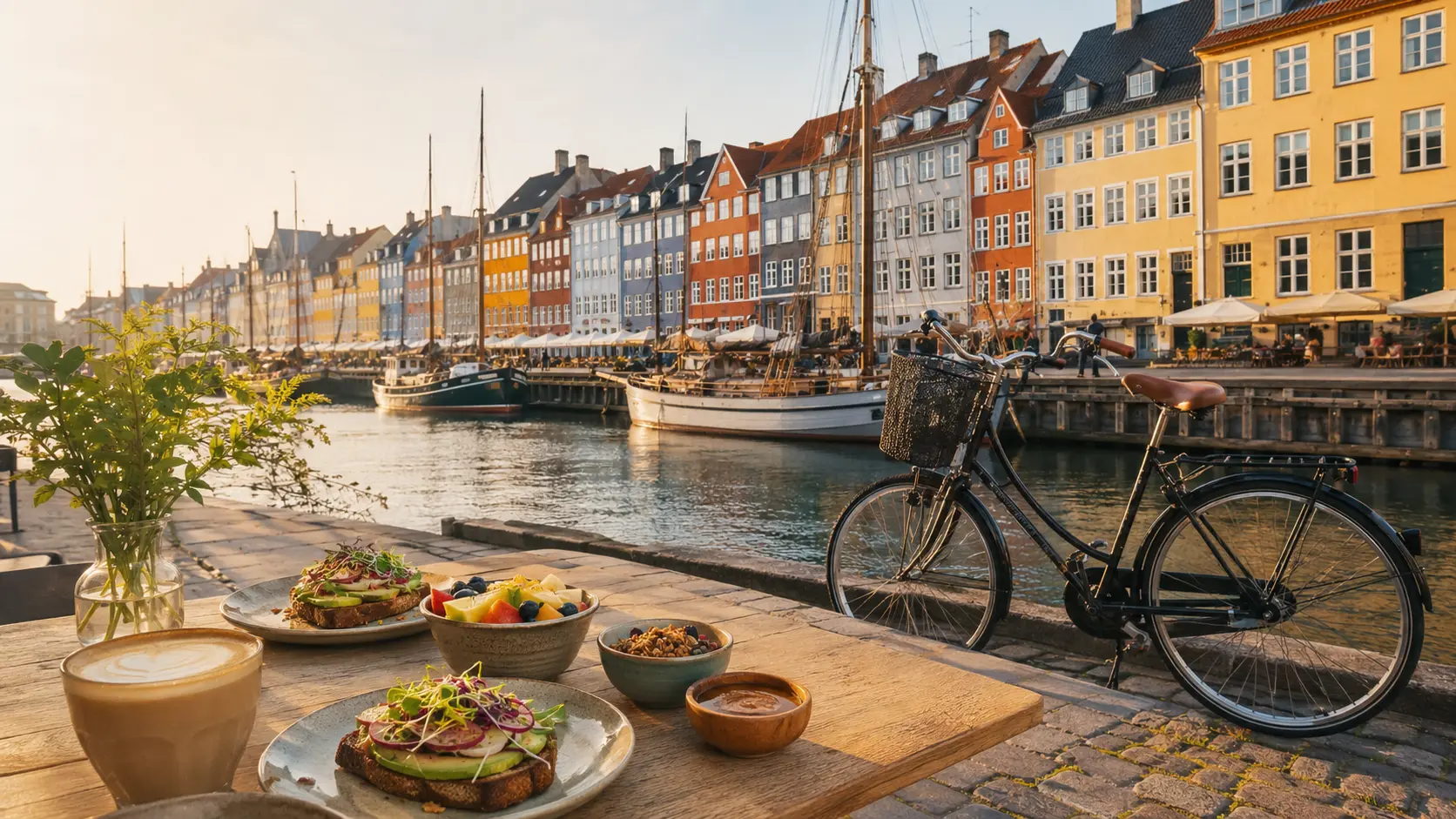 Copenhagen waterfront and colourful historic houses