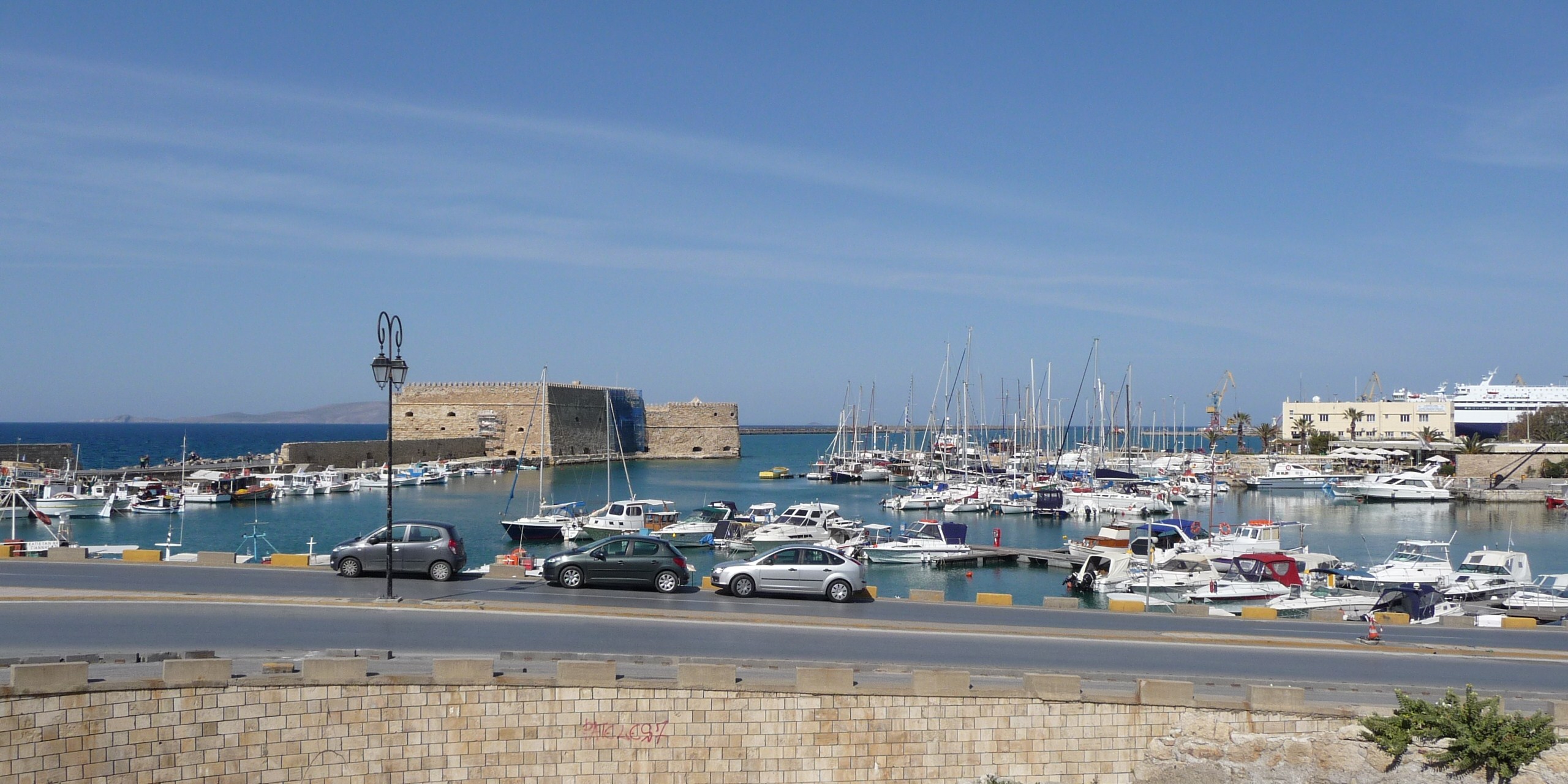 Koules Fortress and boats in Heraklion's Venetian harbour