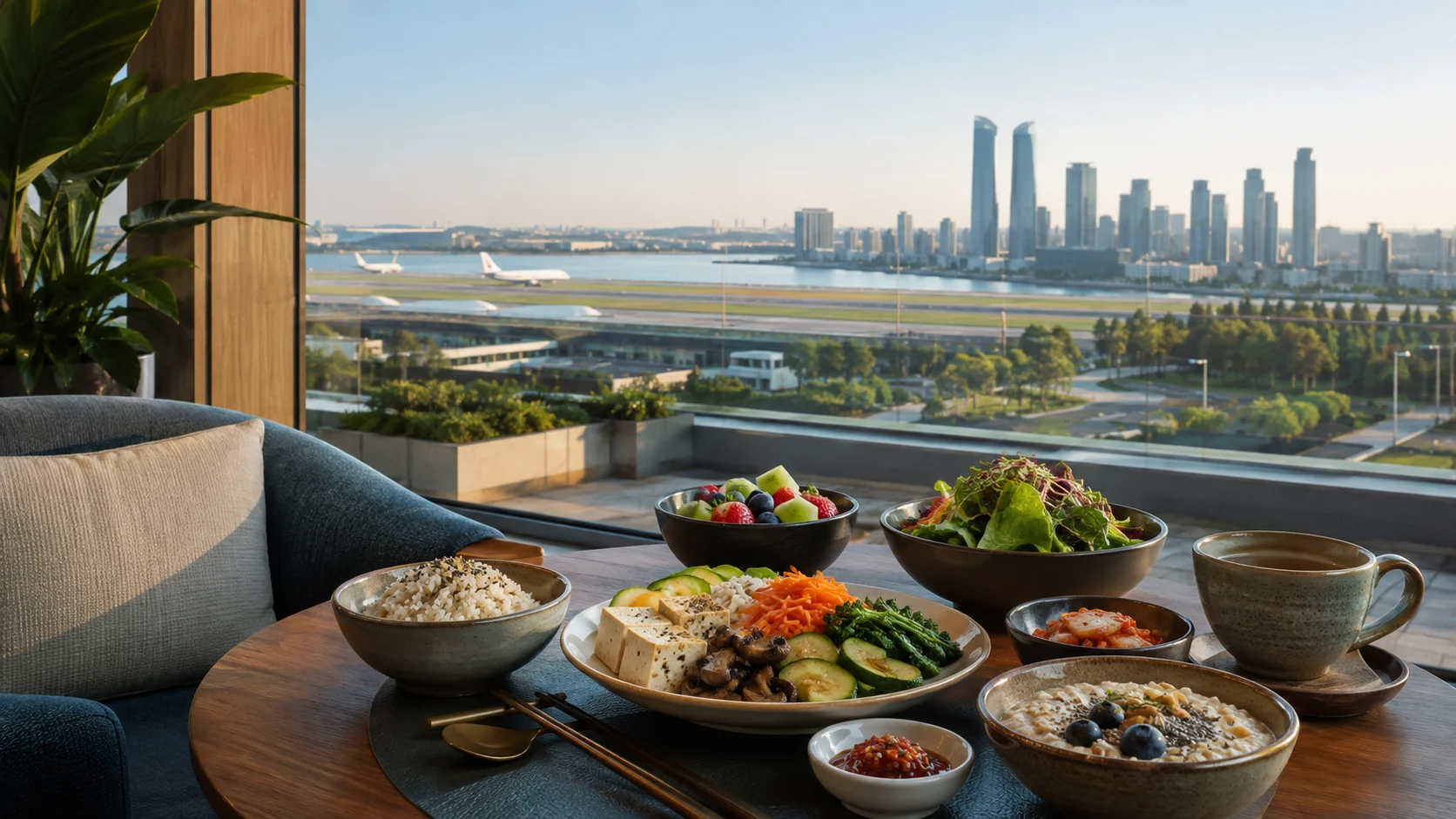 Vegan hotel breakfast near Incheon Airport and Songdo