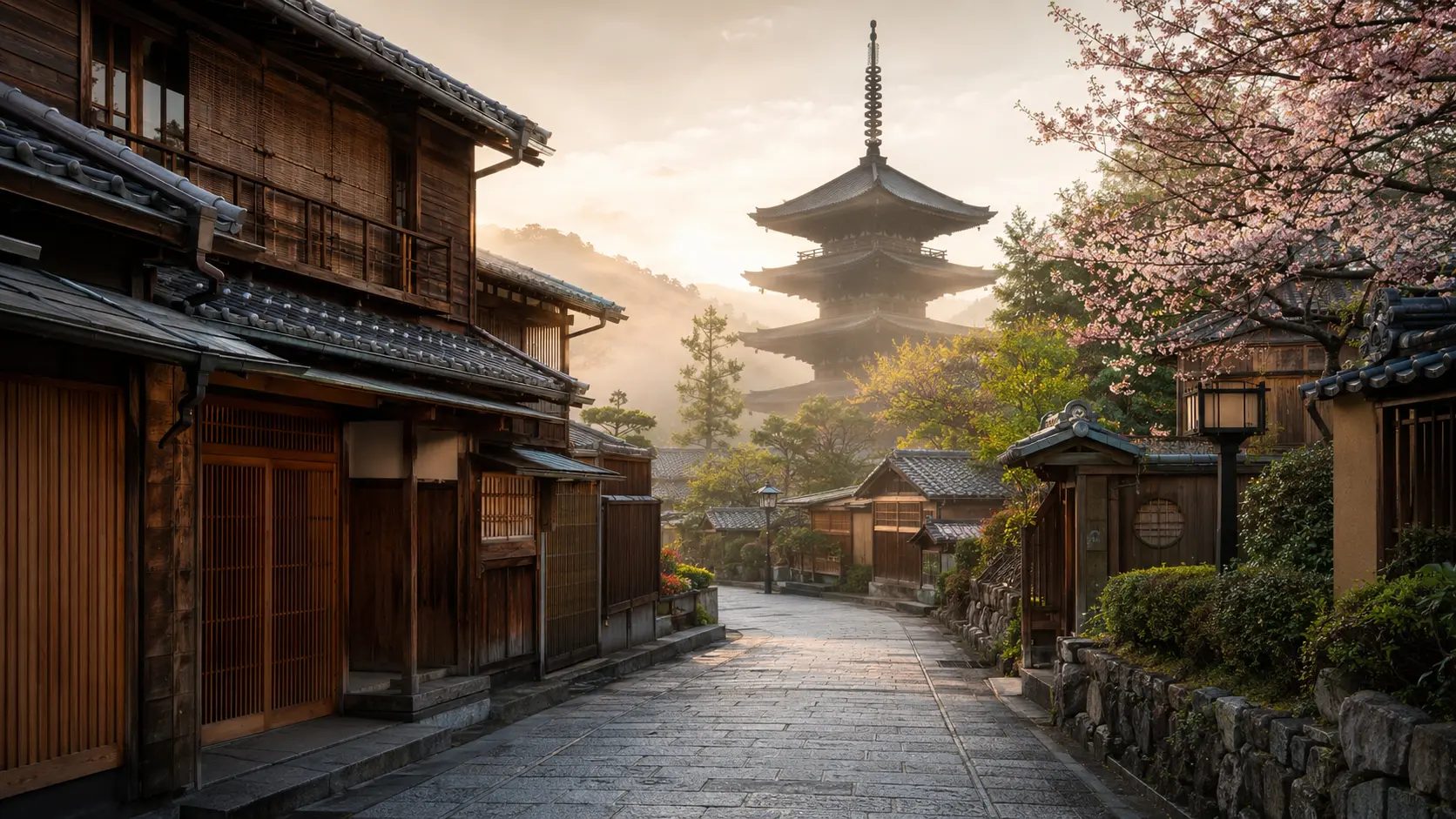 Vegan Japanese breakfast in a traditional Kyoto hotel setting