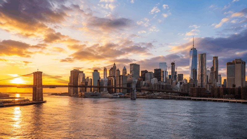 Landschaft und Stadt in New York