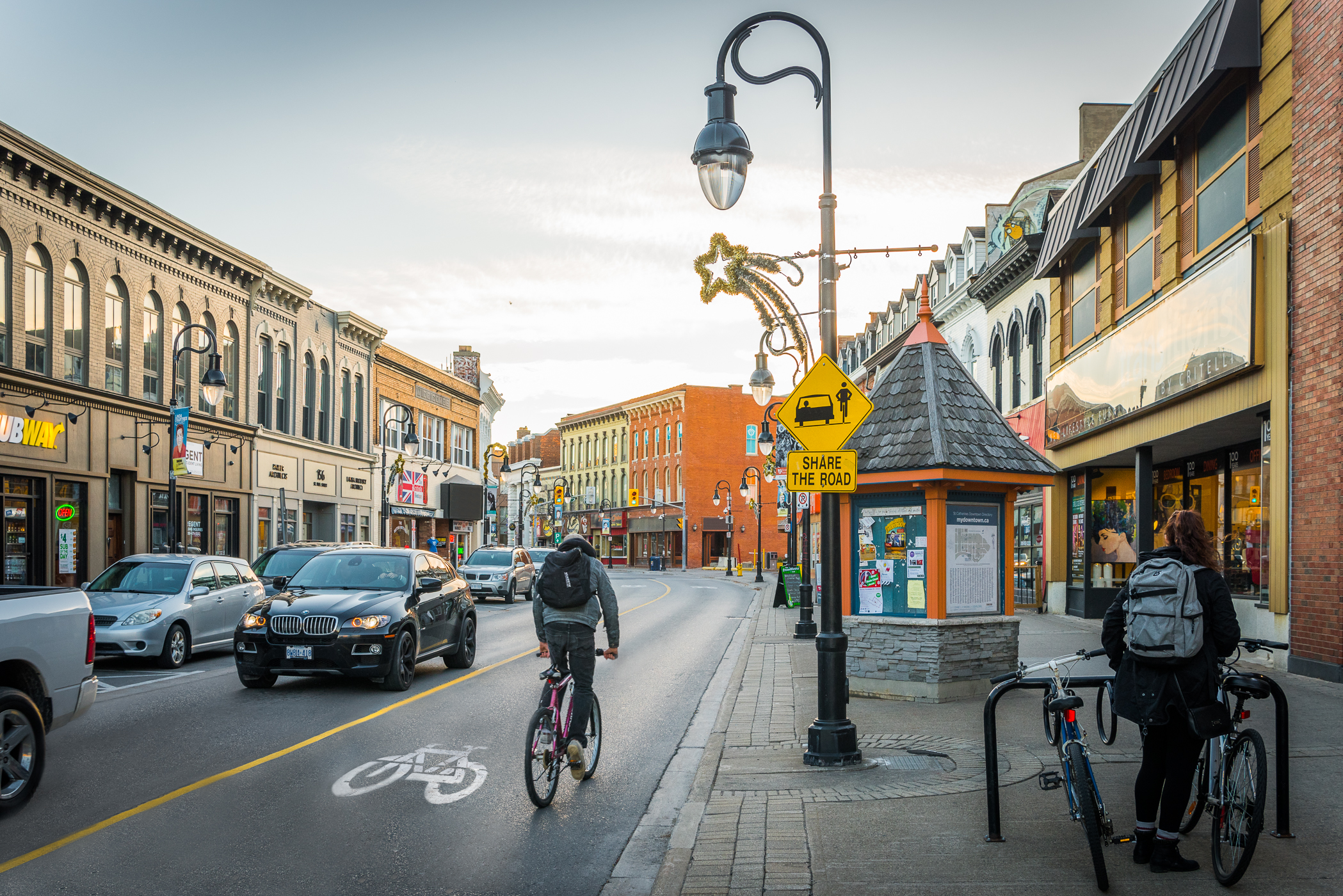 Downtown street scene in St. Catharines, Ontario