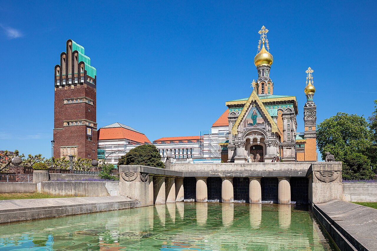 Hochzeitsturm and Russian Chapel at Mathildenhöhe in Darmstadt
